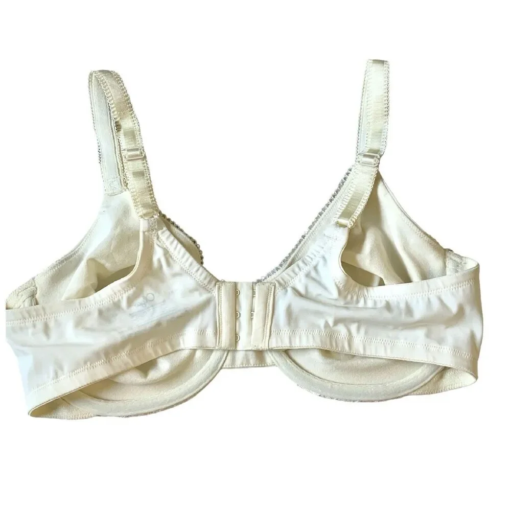 Olga Luxury Lift Underwire Lace Bra 35063 40C NWT Butterscotch Ivory Cream Beige